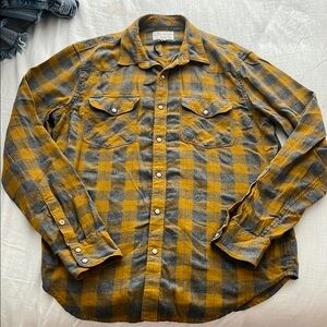 Plaid Yellow and Gray Men's Shirt lucky